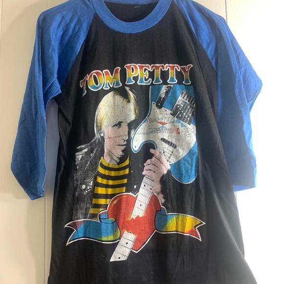 1983 TOM PETTY & THE HEARTBREAKERS double sided raglan 3/4 sleeve tee shirt L - Picture 3 of 8